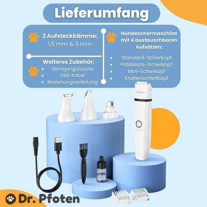 MultiTrim™ Pro - Die stressfreie 4-in-1 Hundeschermaschine